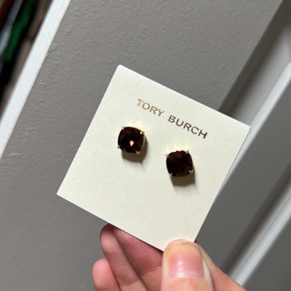 Dark Purple/Red Tory Burch Earrings
